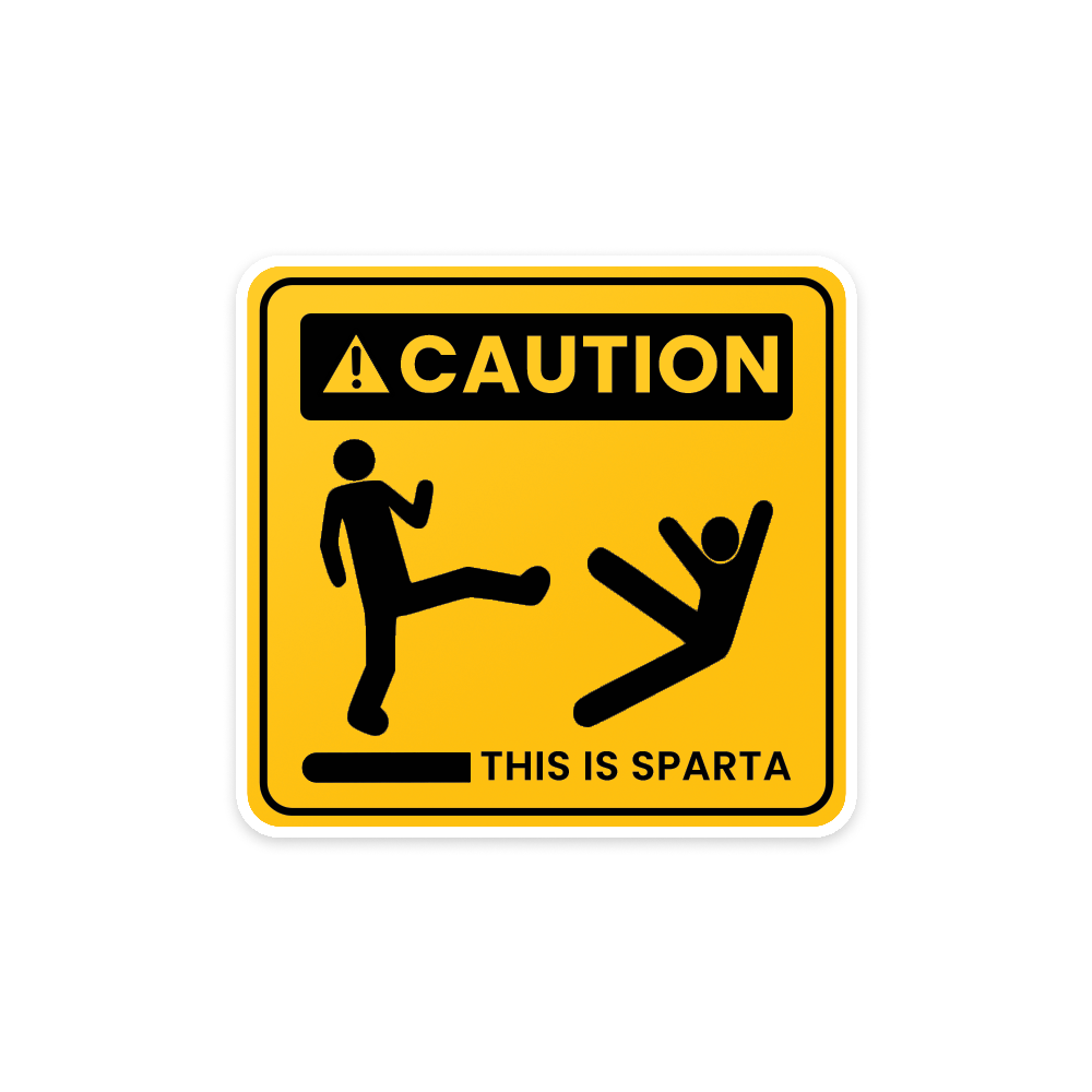 This is Sparta Caution Sticker - Stickerpanti